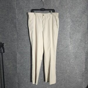 Ping Golf Pants Mens 36x32 Beige Performance Flat Front Trousers Polyester Solid
